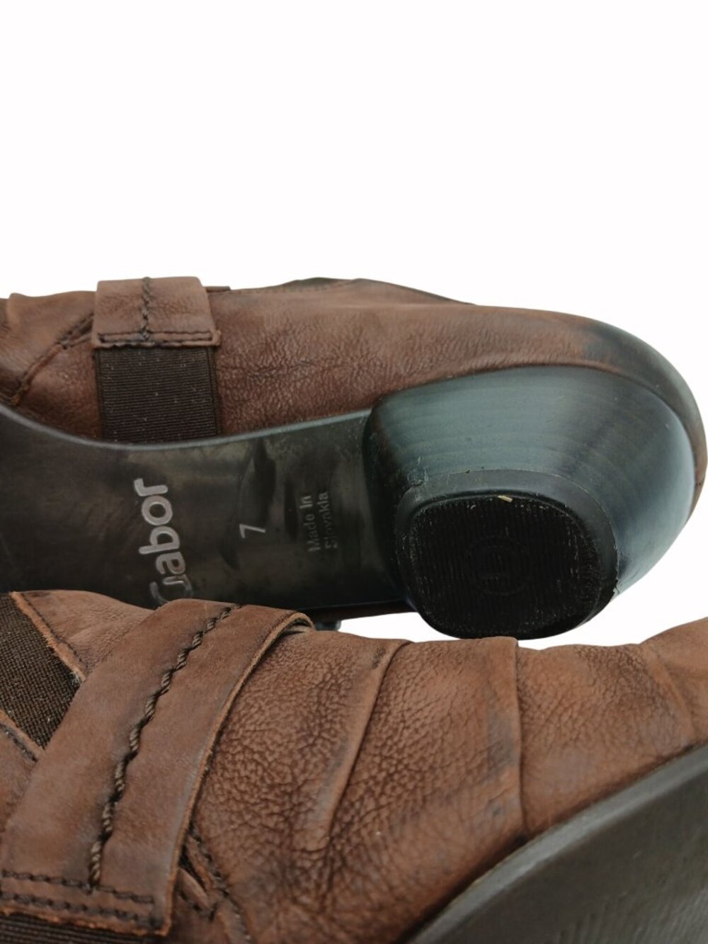 Gabor Comfort Brown Leather Pleated Low Boots Shootie Shoes UK 7 USA Booties - Picture 15 of 16